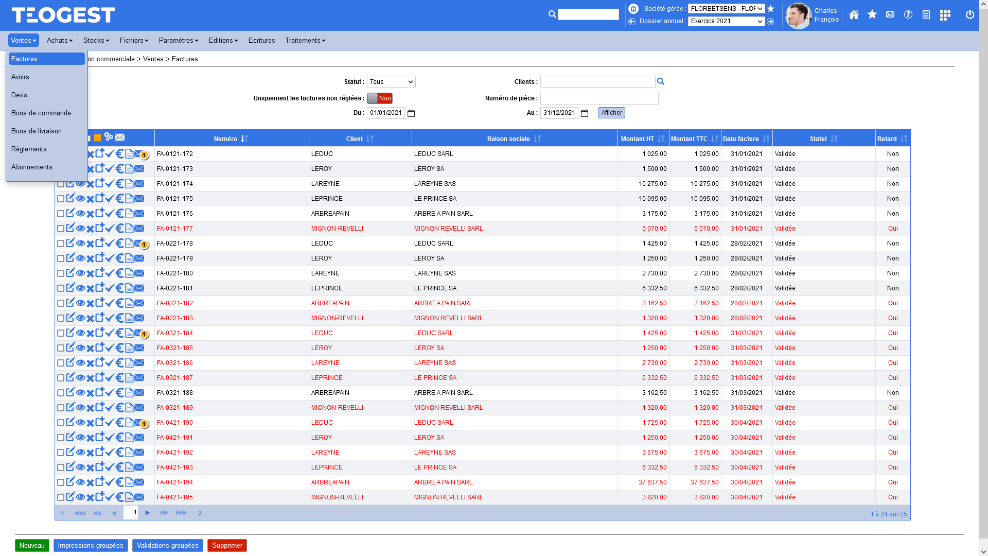 Gestion integrale du cycle de ventes du devis a la livraison et a la facturation